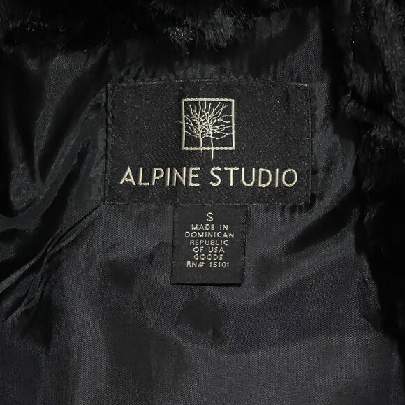 New Alpine Studio Black Faux Fur Coat Small Plush Soft - Picture 5 of 6